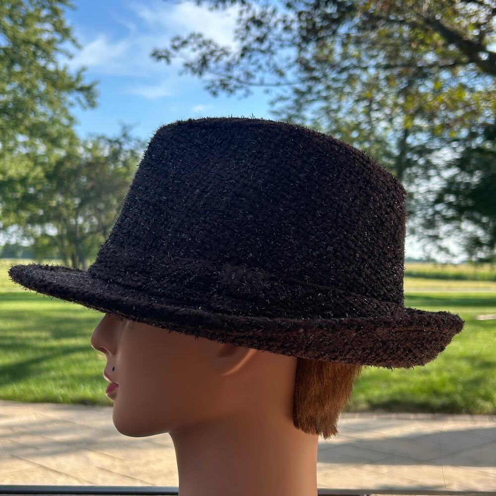 Something Special LA short-brimmed women’s trilby/fedora hat Brown & black NWT